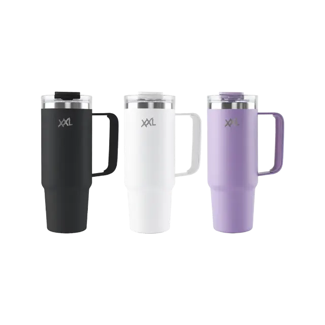 XXL Nutrition RVS Tumbler mit Griff und Strohhalm